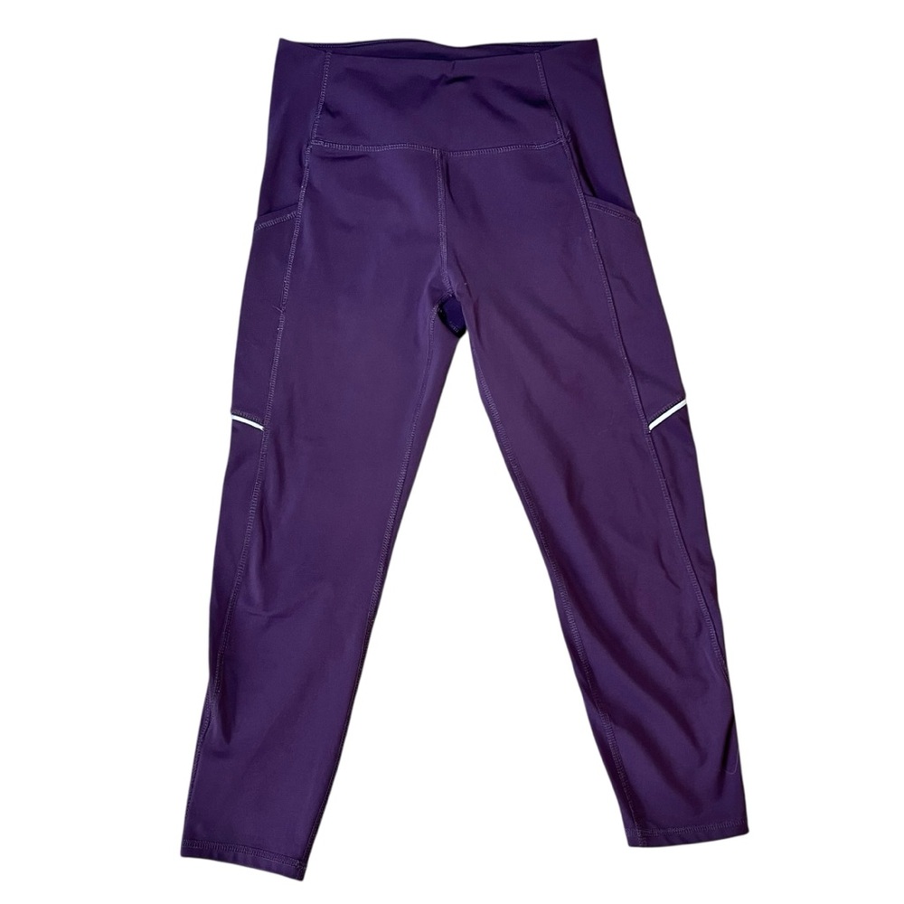 Marika Deep Plum Athletic High Waisted Leggings with Pockets Women's Medium